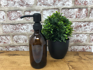 300ml Amber Glass Dispenser Bottle with Different Colour Pumps