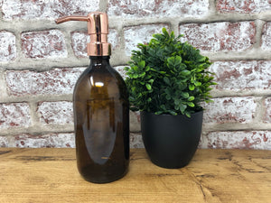 500ml Amber Glass Dispenser Bottle with Different Colour Pumps