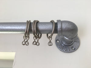 Industrial Silver Curtain Rail made from 3/4"galvanized pipe