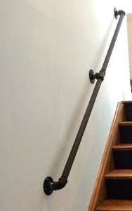 Industrial Silver Stair Railing made from 3/4" galvanized iron